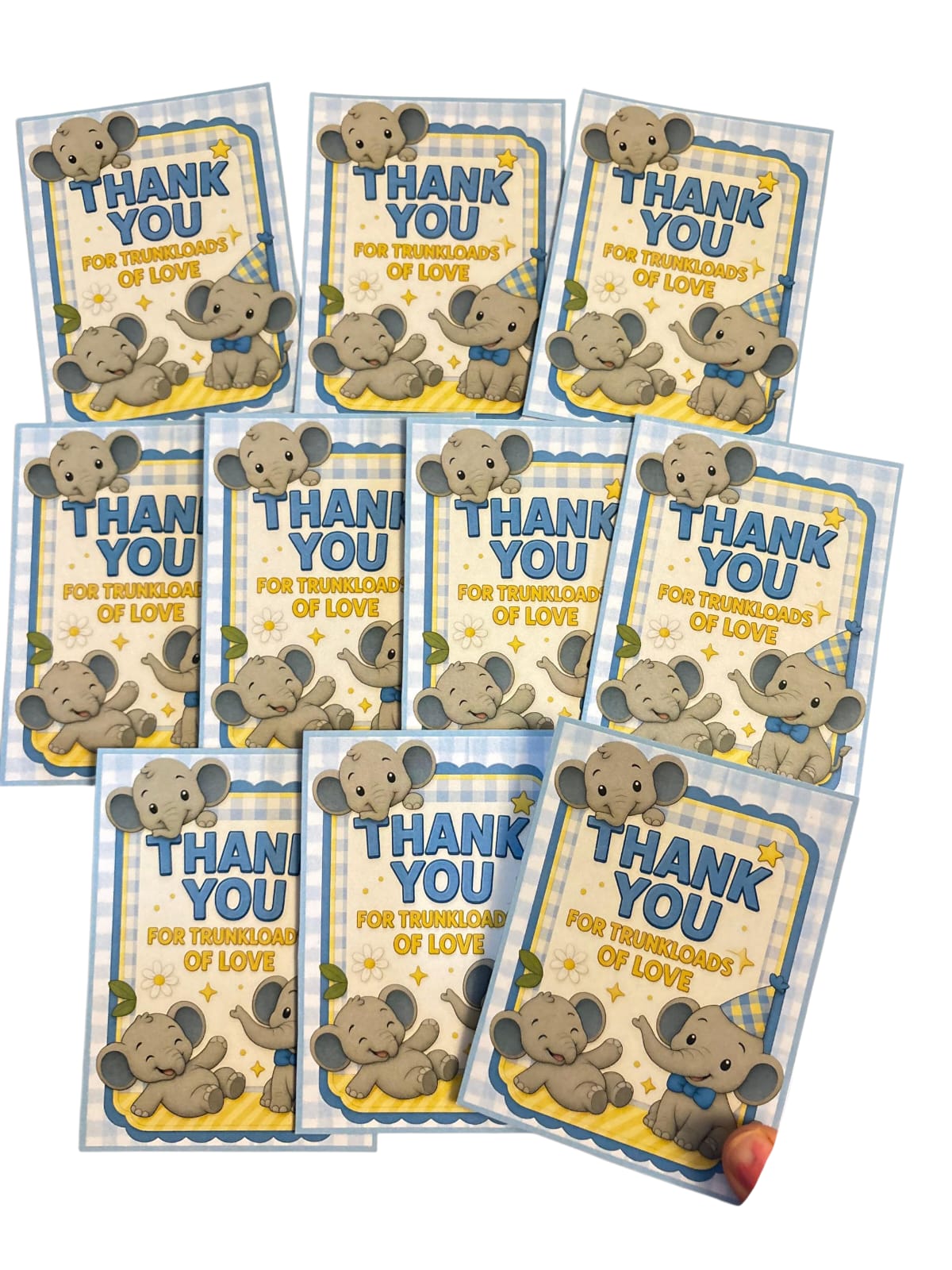 Little elephant Boy theme thank you card