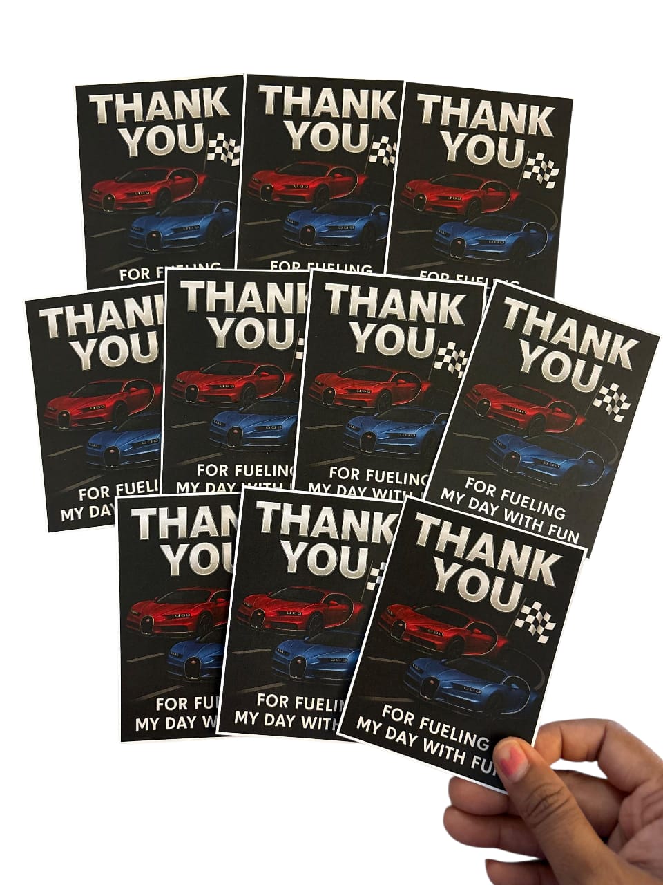 Bugatti Chiron theme thank you card