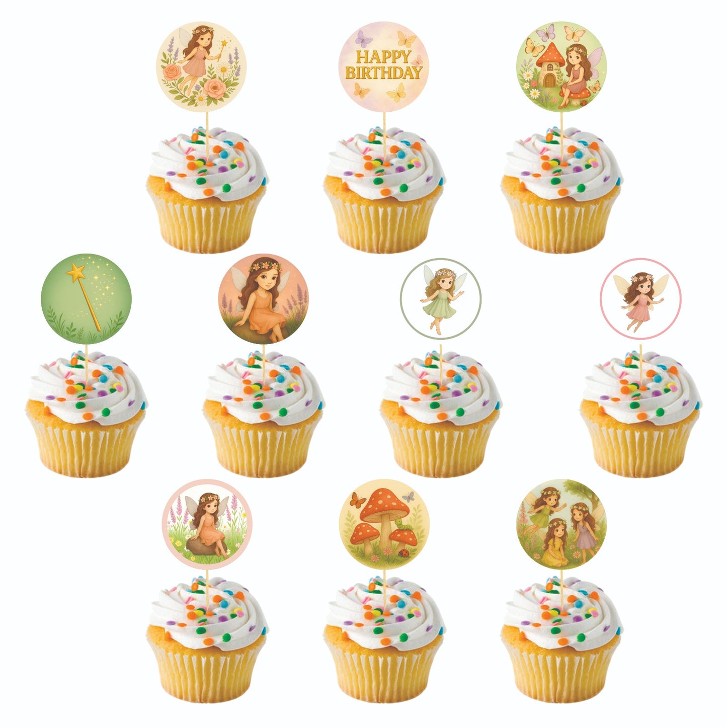 Fairy theme Cupcake Toppers – Pack of 10