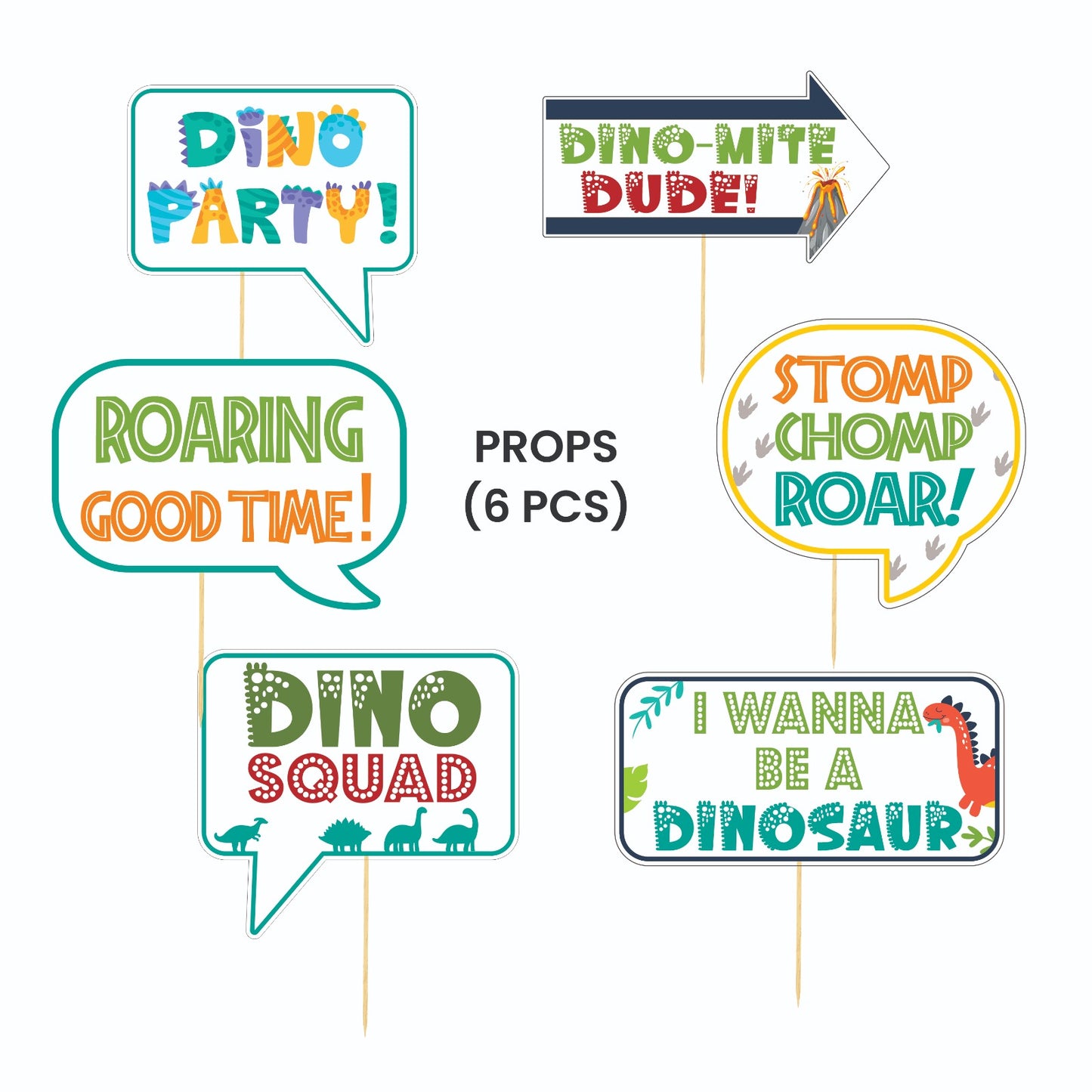 Dino Theme – Props Pack (6 pcs)