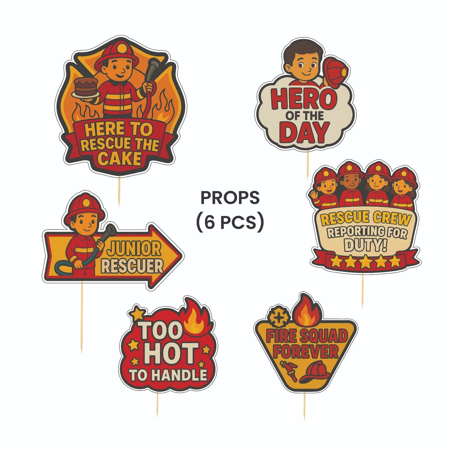 Fire Truck Theme – Props Pack (6 pcs)