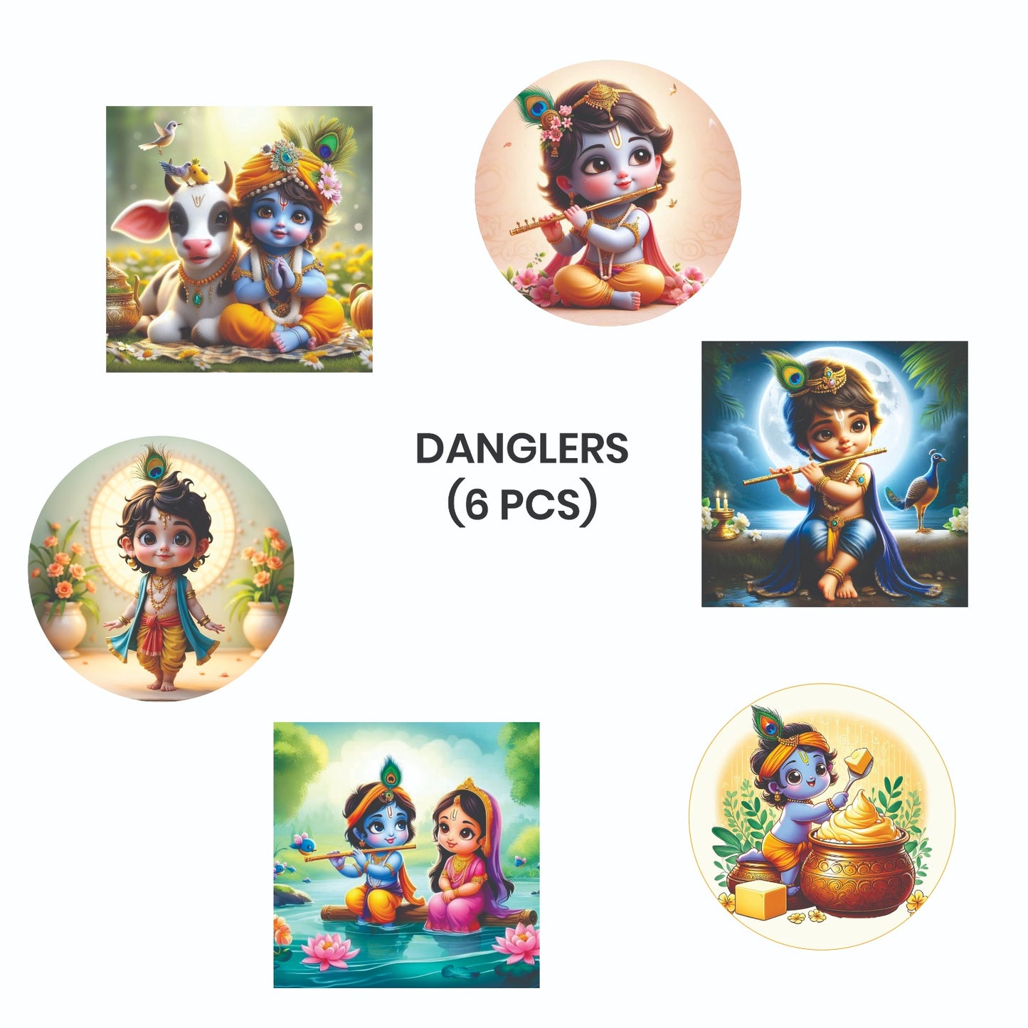 Krishna Theme – Danglers Pack (6 pcs)
