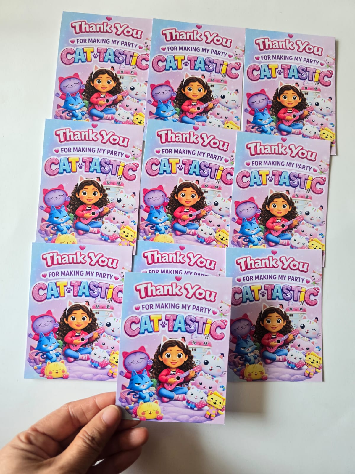 Gabby's Dollhouse theme thank you card