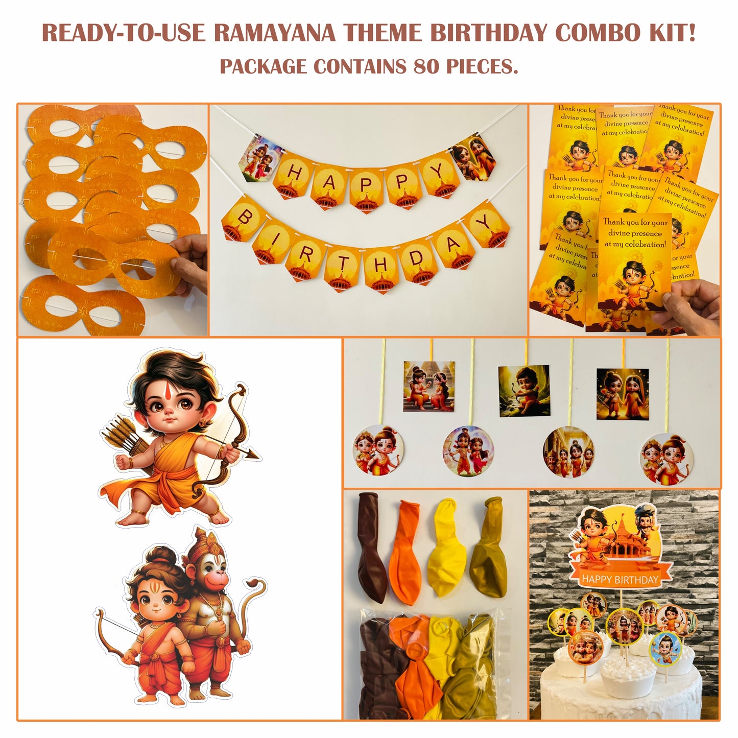 Ready-to-use Ramayana theme birthday combo kit