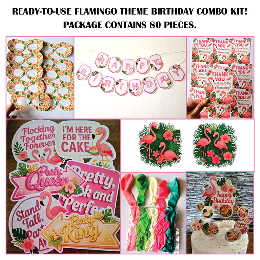 🎉 Complete Flamingo Theme Decoration Kit (80 Pcs)