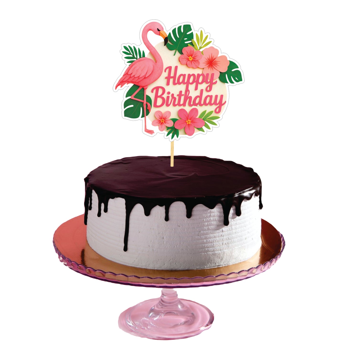 Flamingo Theme Cake Topper – Pack of 1