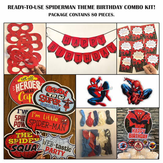 Ready-to-use Spiderman theme birthday combo kit