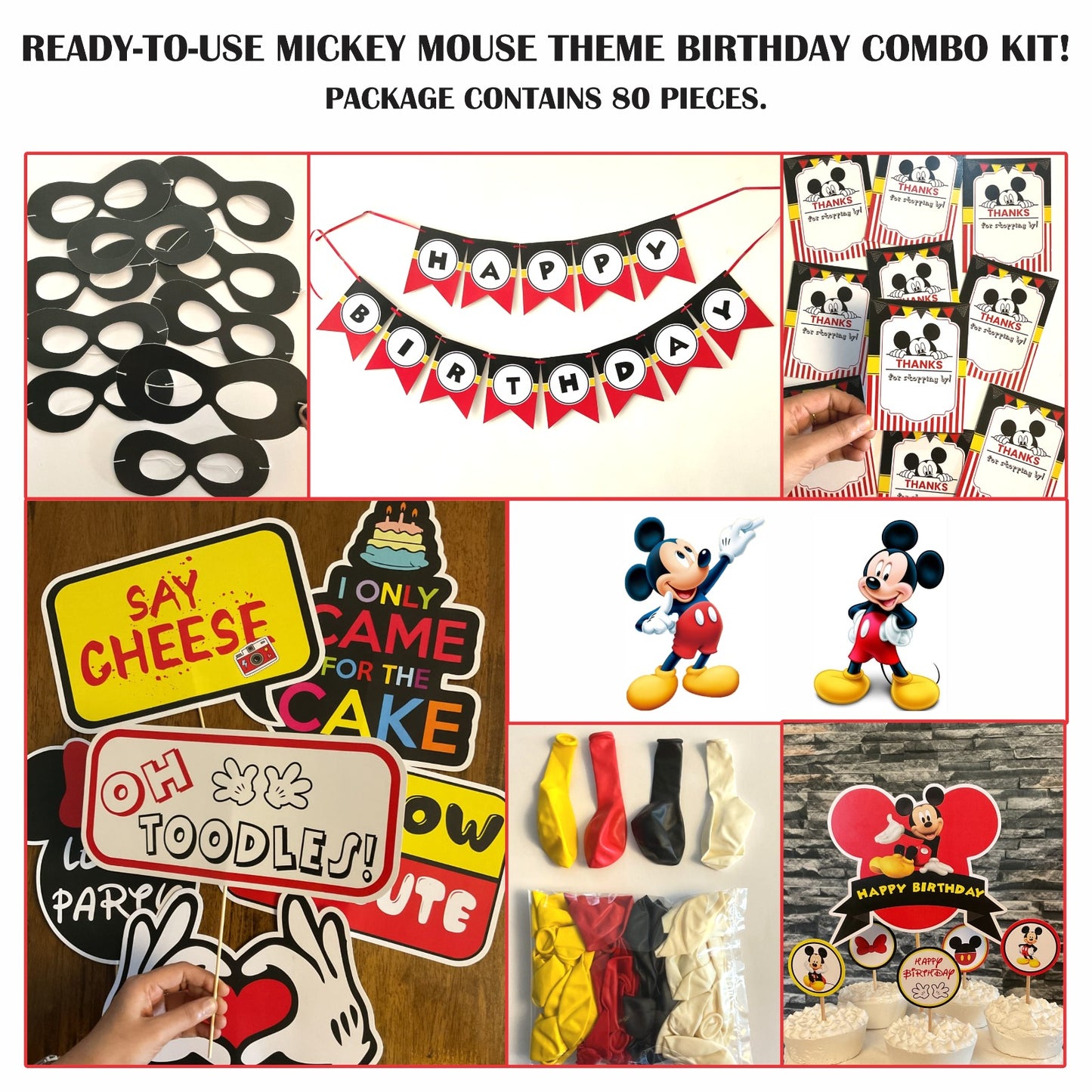 Ready-to-use Micky Mouse theme birthday combo kit.