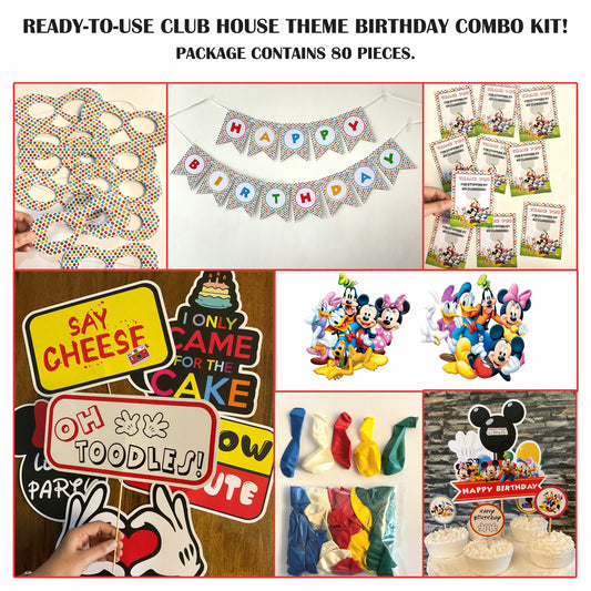 Ready-to-use Club House theme birthday combo kit.