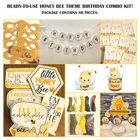 Ready-to-use Honey Bee theme birthday combo kit.