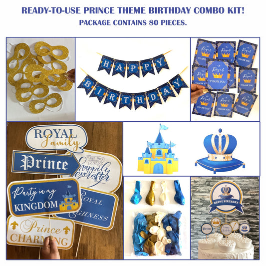 Ready-to-use prince theme birthday combo kit.