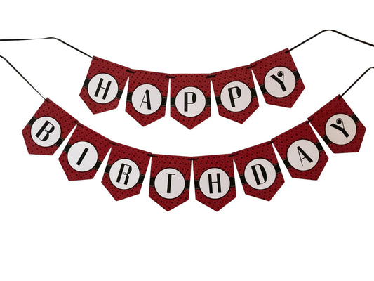 Ladybug theme : Happy Birthday Banner