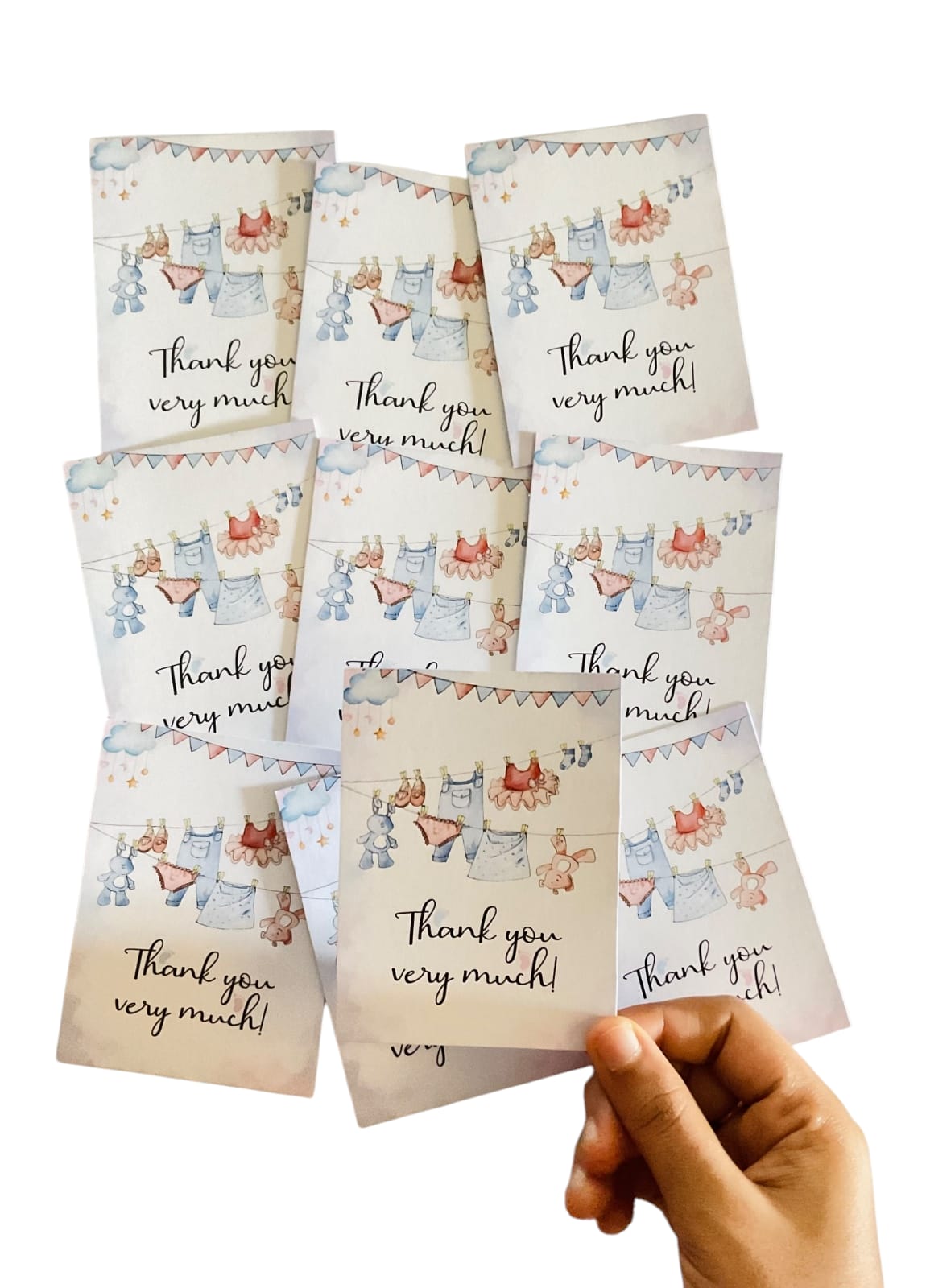 Baby Shower theme thank you card.