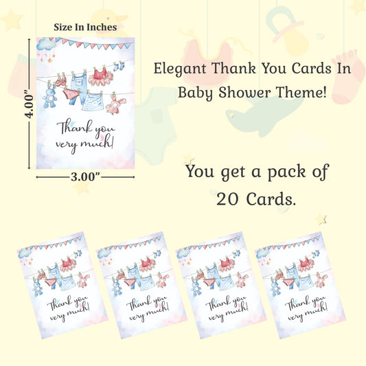 Baby Shower theme thank you card.
