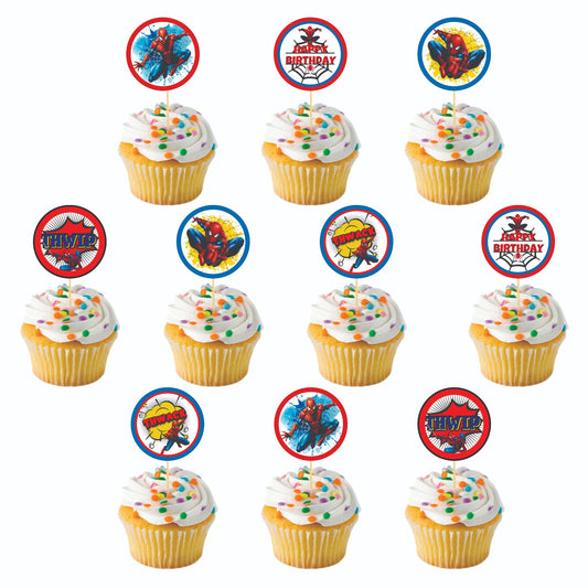 Spiderman theme Cupcake Toppers – Pack of 10