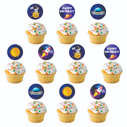 Space theme Cupcake Toppers – Pack of 10