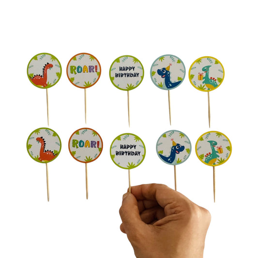 Dino theme Cupcake Toppers – Pack of 10