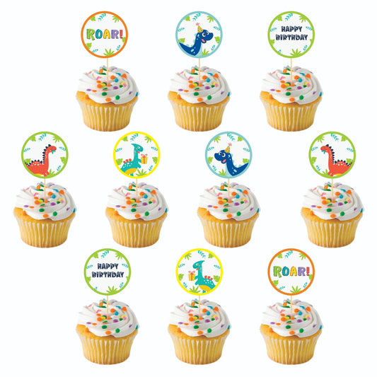 Dino theme Cupcake Toppers – Pack of 10