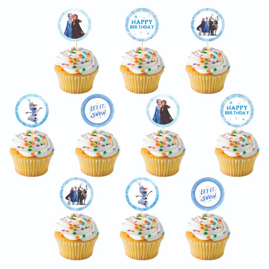 Frozen theme Cupcake Toppers – Pack of 10