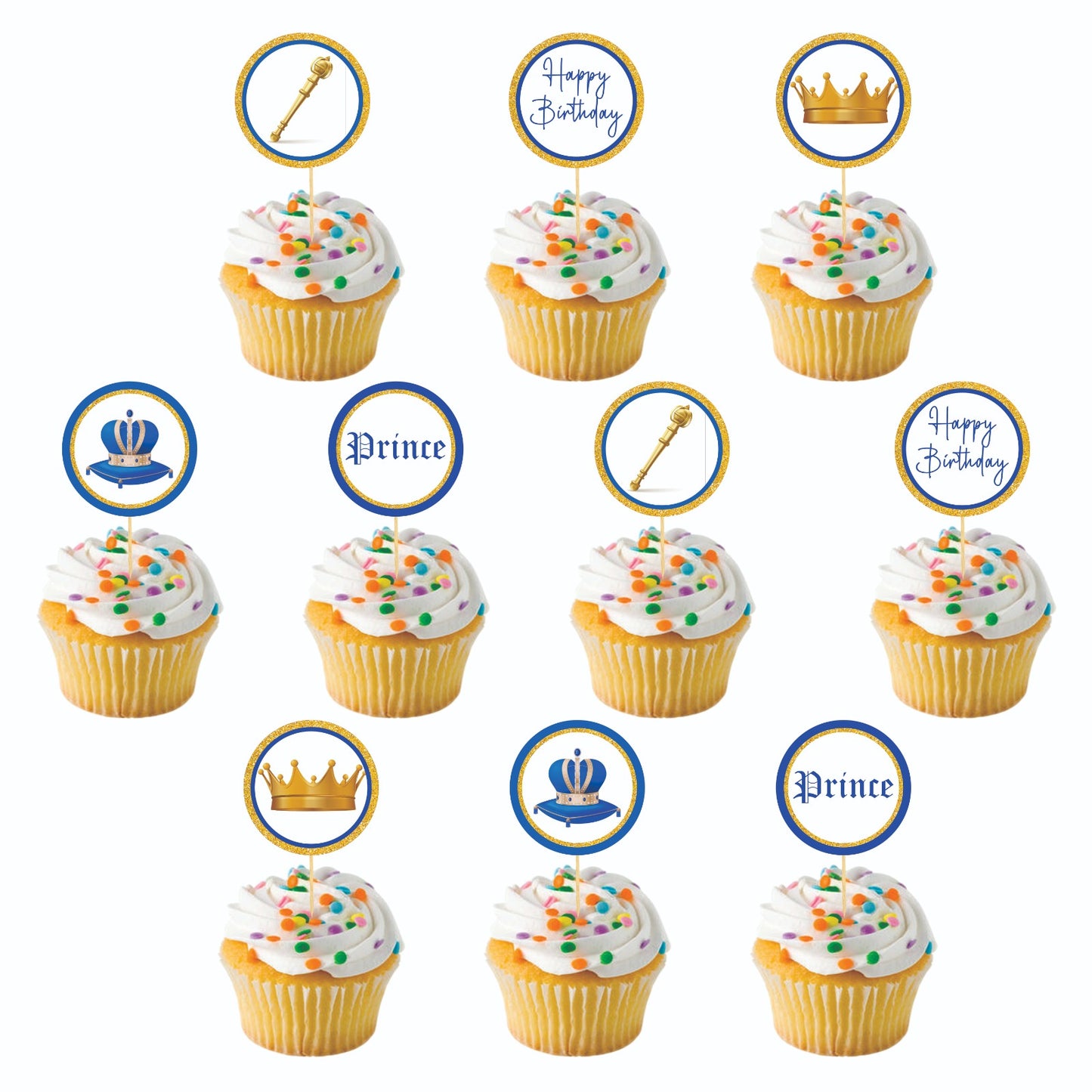 Prince theme Cupcake Toppers – Pack of 10
