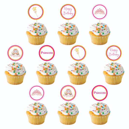Princess theme Cupcake Toppers – Pack of 10