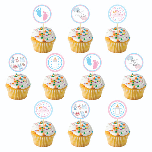 Babyshower theme Cupcake Toppers – Pack of 10