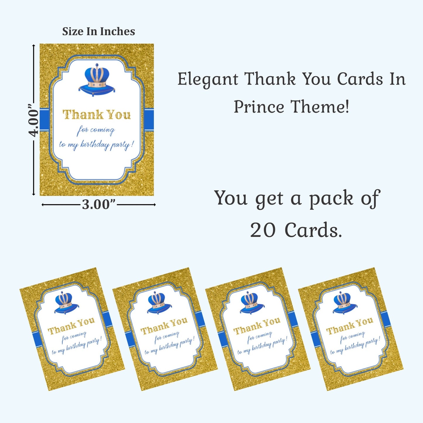 Princess theme thank you card