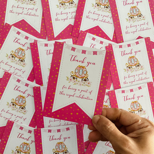 Princess theme thank you card