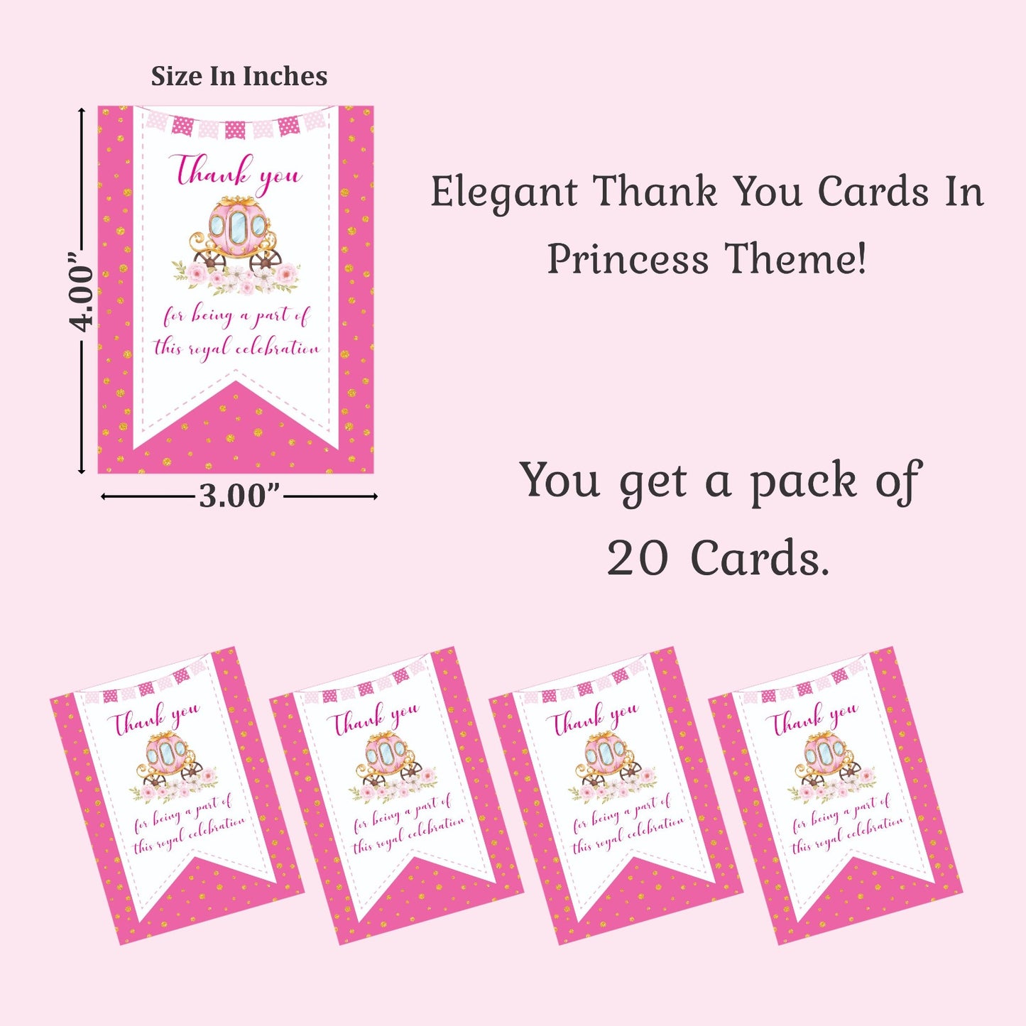 Princess theme thank you card