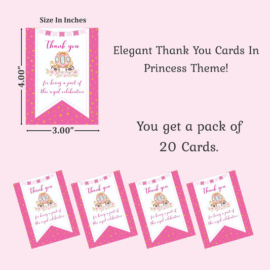 Princess theme thank you card