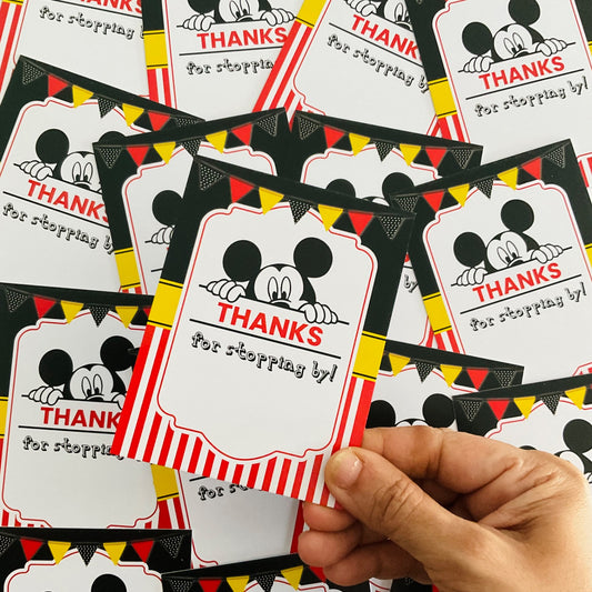 Mickey Mouse theme thank you card.