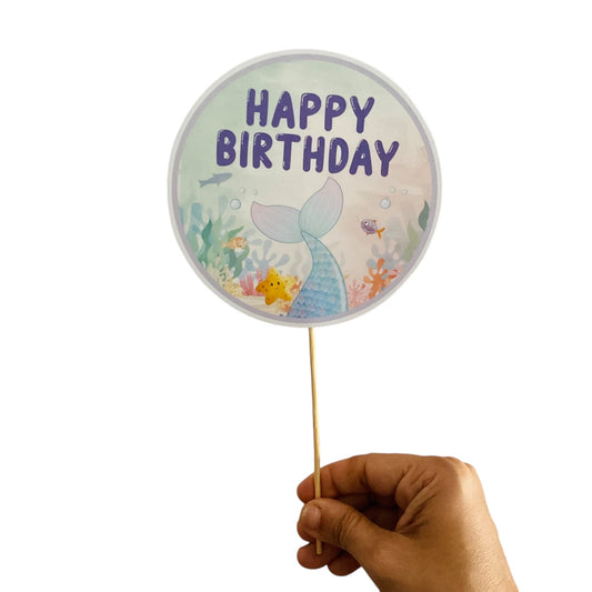 Mermaid Theme Cake Topper – Pack of 1