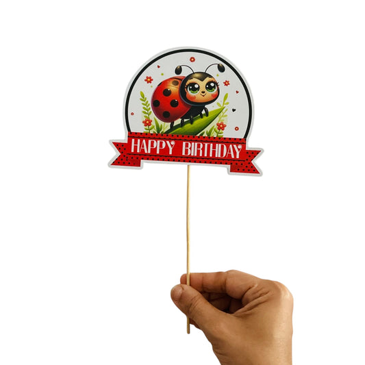 Ladybug Theme Cake Topper – Pack of 1