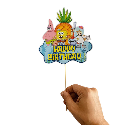 Sponge Bob Theme Cake Topper – Pack of 1