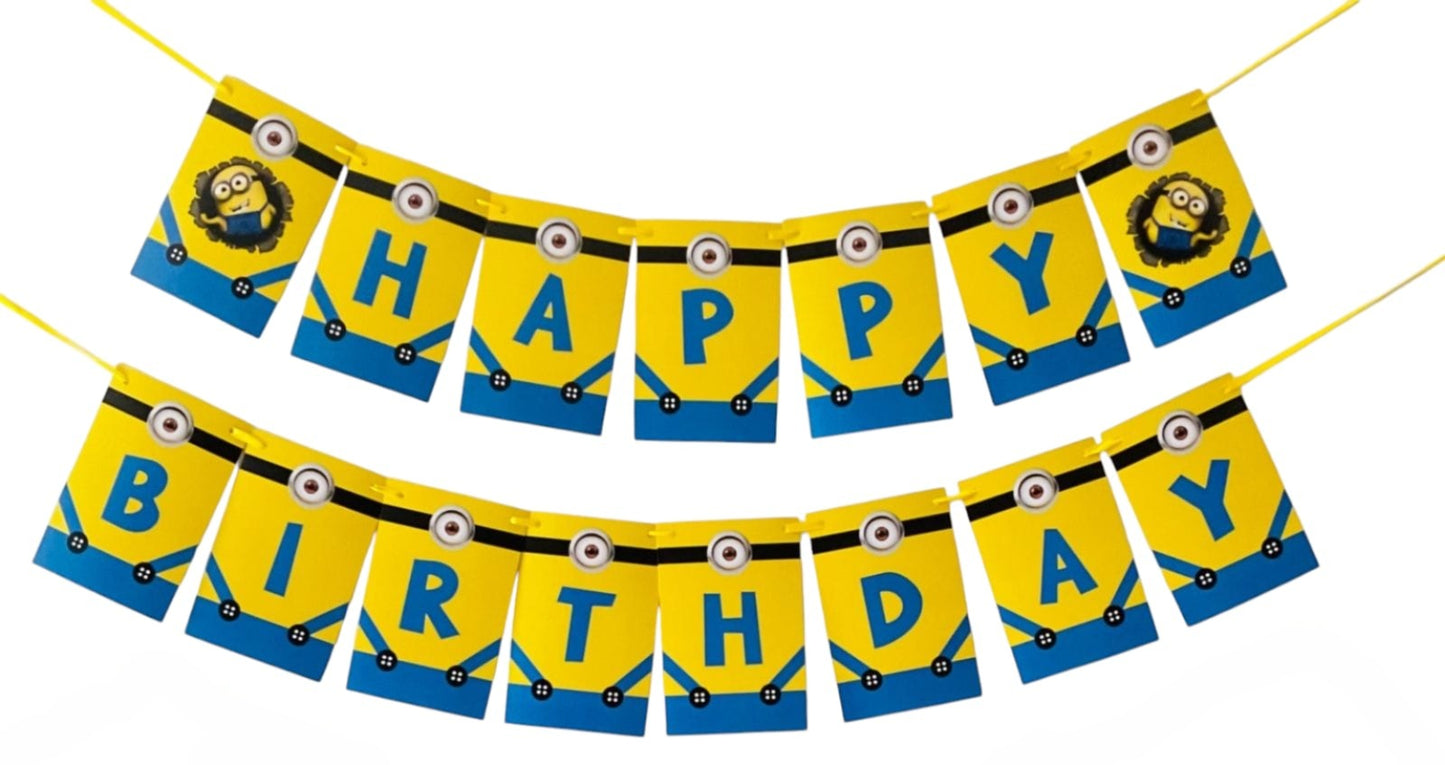 Minion theme: Happy Birthday Banner