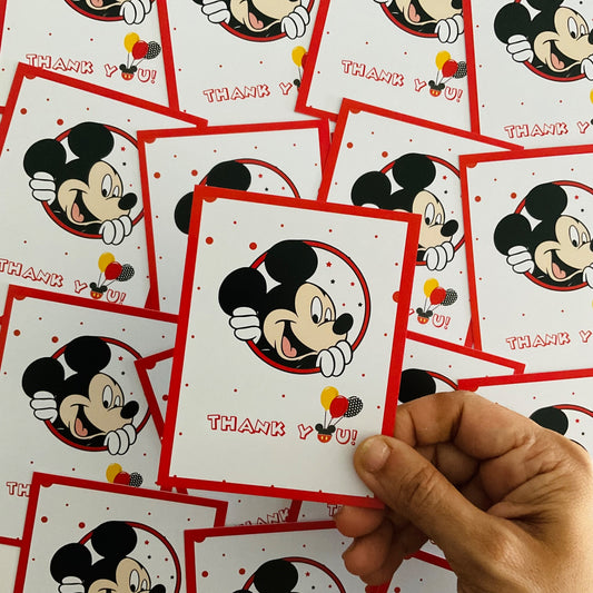 Mickey Mouse theme thank you card.