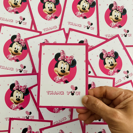 Minnie Mouse theme thank you card.