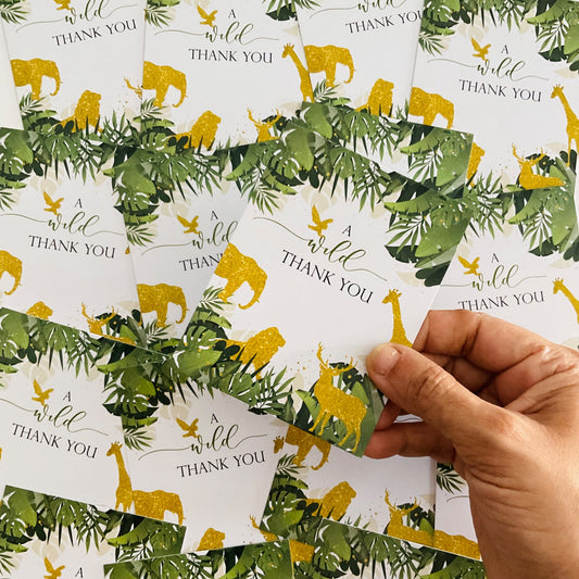 Jungle theme thank you card.