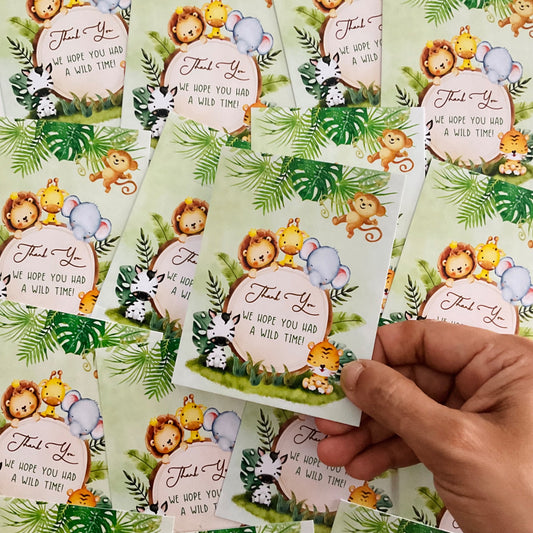 Jungle theme thank you card.