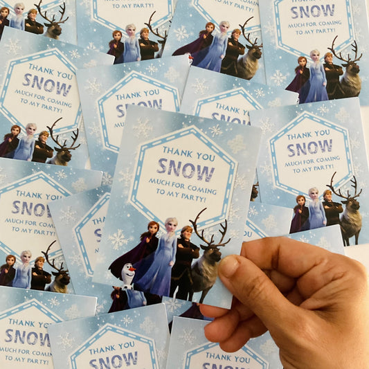 Frozen theme thank you card.