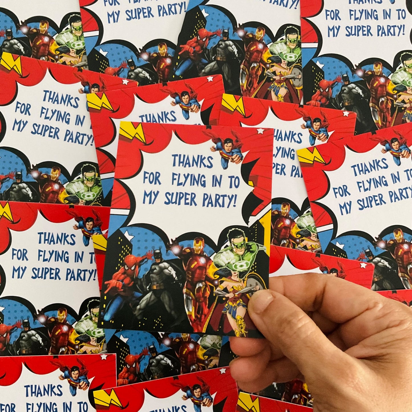 SuperHero theme thank you card.