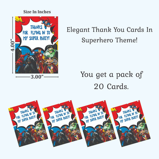 Super Hero theme thank you card.