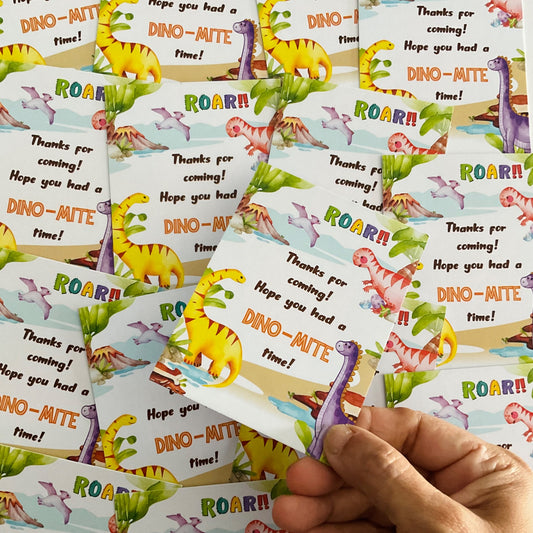 Dino theme thank you card.