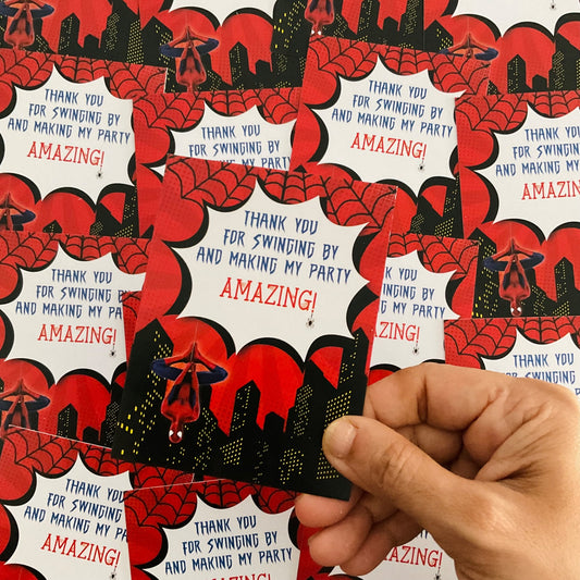 SpiderMan theme thank you card.