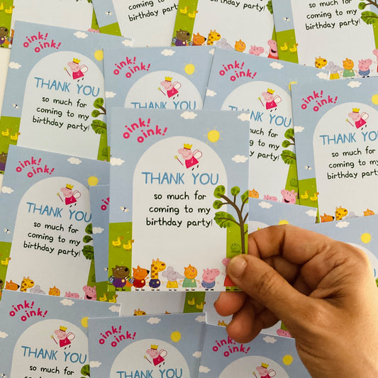 PeppaPig theme thank you card.