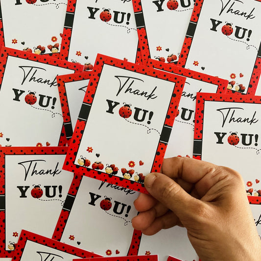 LadyBug theme thank you card.