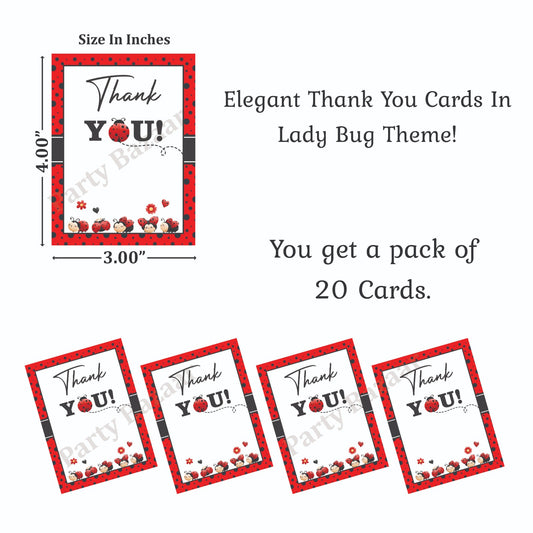 LadyBug theme thank you card.