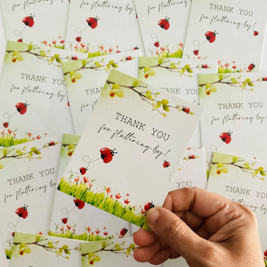 LadyBug theme thank you card.