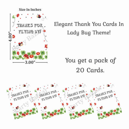 LadyBug Thank You Card (20 pcs)