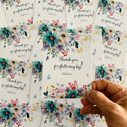 Butterfly theme thank you card.
